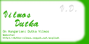 vilmos dutka business card